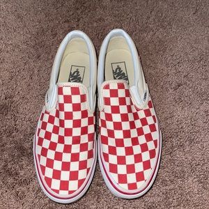 Checkered slip on vans